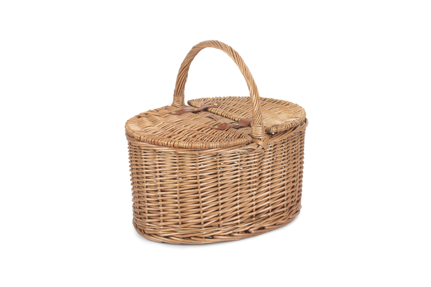 LIGHT STEAMED OVAL LIDDED HAMPER