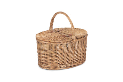 LIGHT STEAMED OVAL LIDDED HAMPER