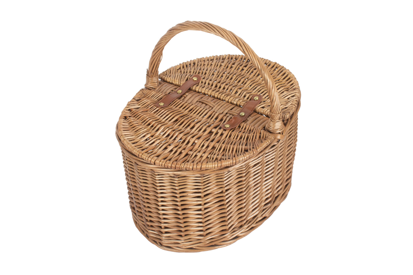 LIGHT STEAMED OVAL LIDDED HAMPER