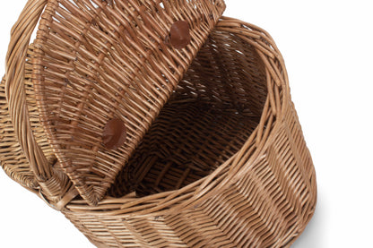 LIGHT STEAMED OVAL LIDDED HAMPER