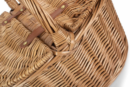 LIGHT STEAMED OVAL LIDDED HAMPER