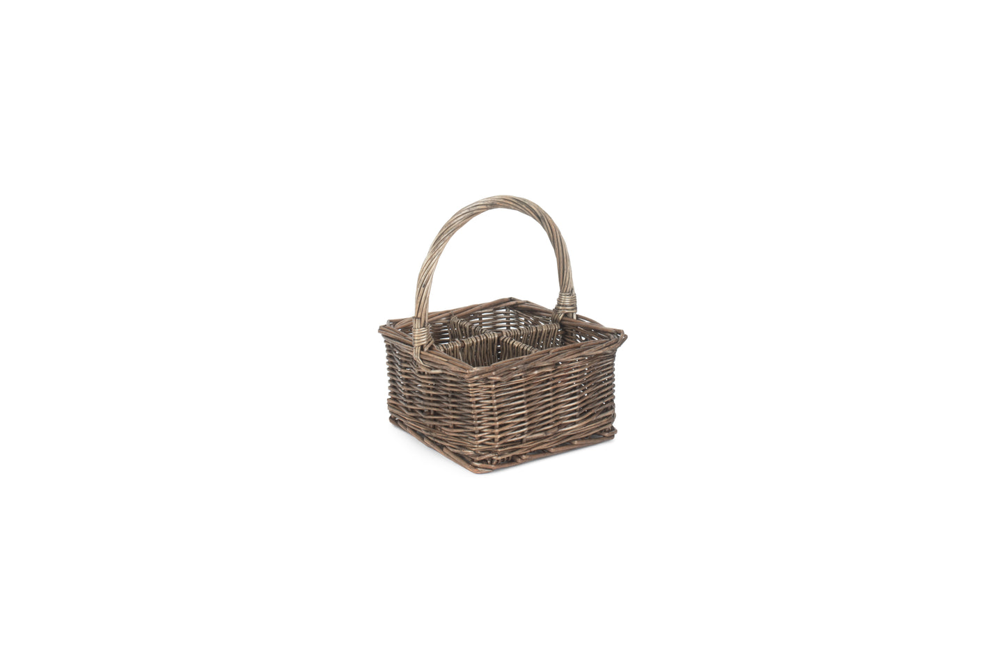 ANTIQUE WASH SQUARE 4 SECTION CUTLERY BASKET