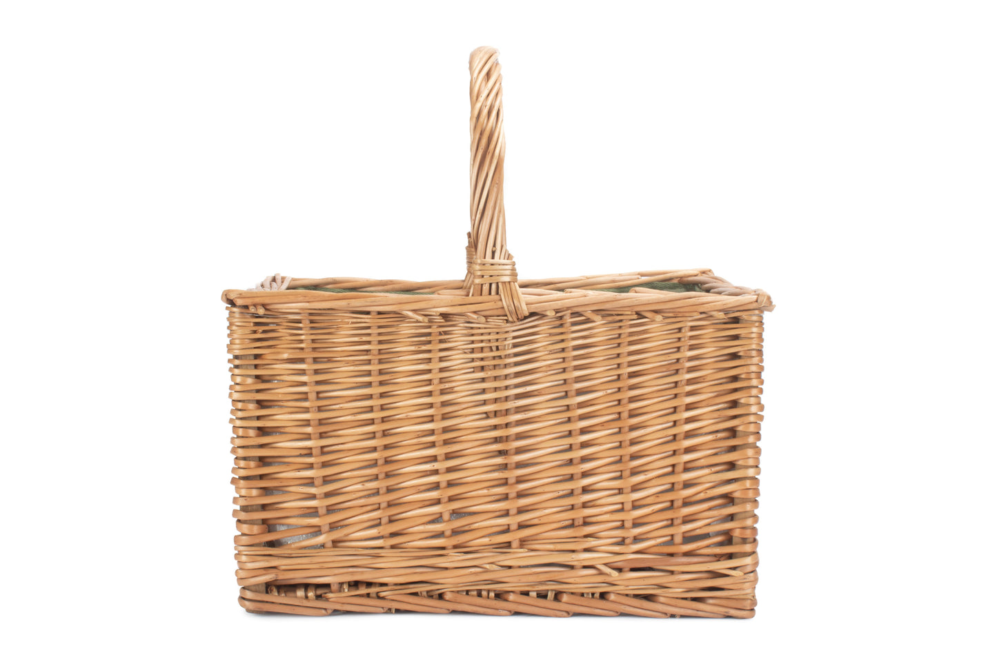 DELUXE BUTCHER'S BASKET with GREEN TWEED COOLER BAG
