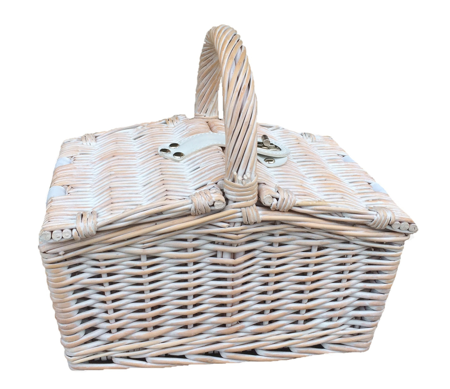 SMALL WHITE DOUBLE LIDDED HAMPER