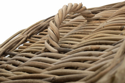 SMALL SQUARE RATTAN LAUNDRY HAMPER BASKET