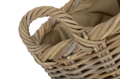 SIZE 1 OVAL RATTAN STORAGE BASKET with CORDURA LINING