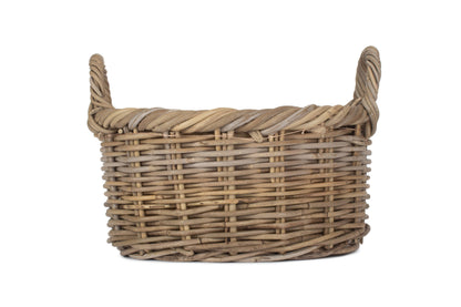 SIZE 1 OVAL RATTAN STORAGE BASKET with CORDURA LINING