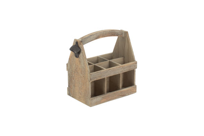 OAK EFFECT 6 BEER BOTTLE CARRIER