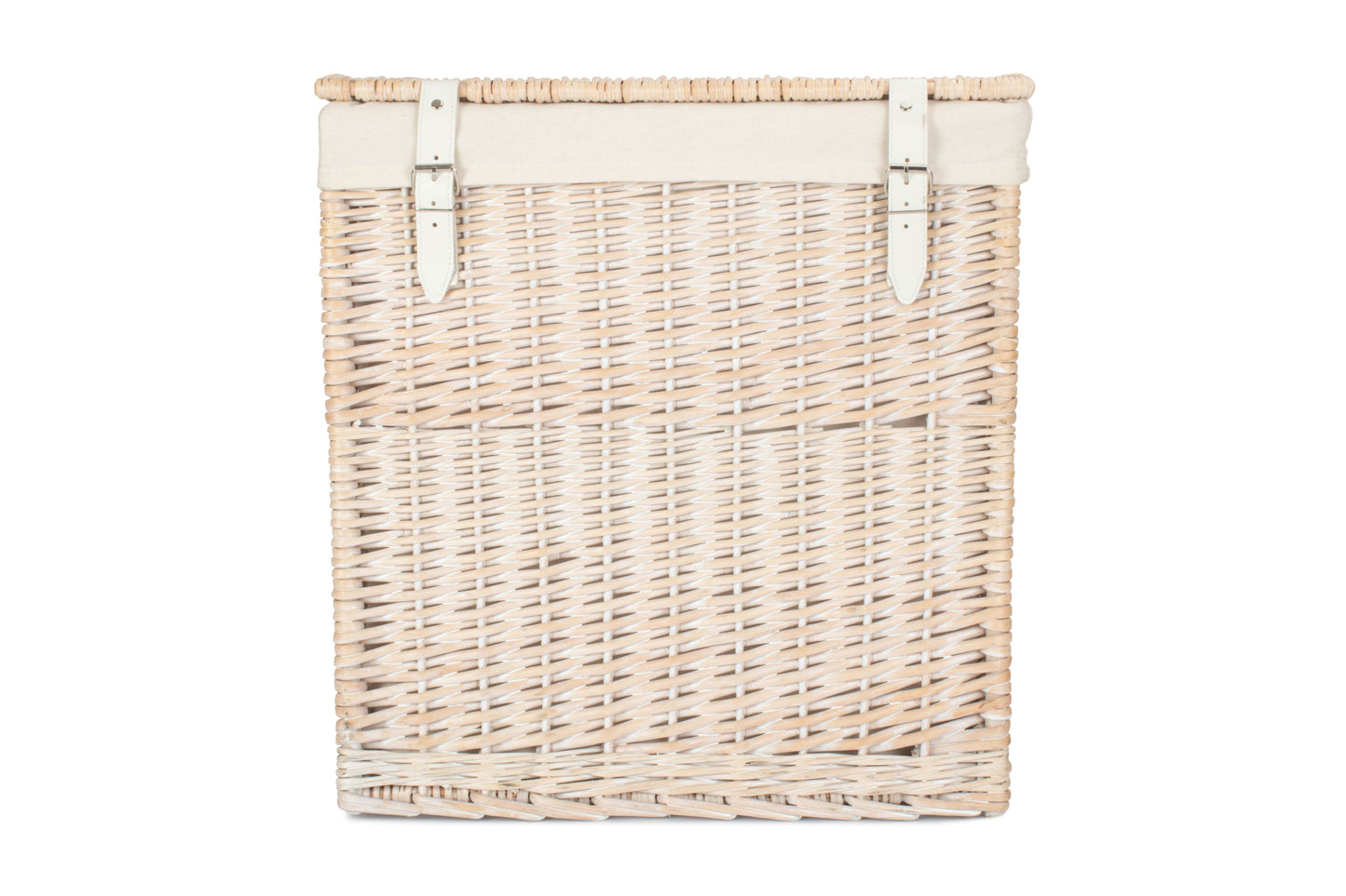SIZE 2 - BOUTIQUE WHITE WASH STORAGE LAUNDRY HAMPER with LINING