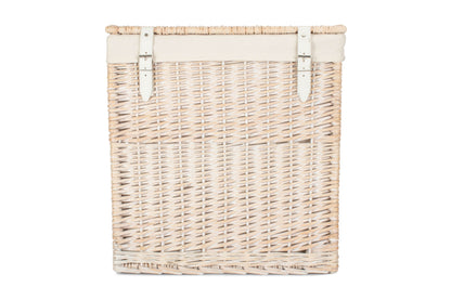 SIZE 2 - BOUTIQUE WHITE WASH STORAGE LAUNDRY HAMPER with LINING