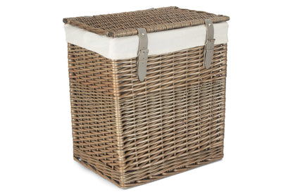 SIZE 1 - BOUTIQUE ANTIQUE WASH STORAGE LAUNDRY HAMPER with LINING
