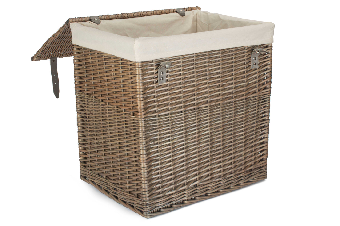 SIZE 2 - BOUTIQUE ANTIQUE WASH STORAGE LAUNDRY HAMPER with LINING