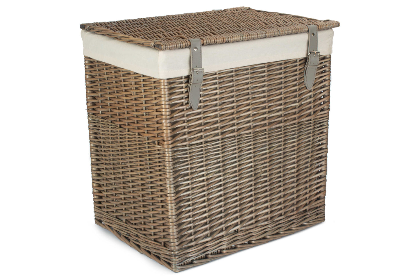 SIZE 2 - BOUTIQUE ANTIQUE WASH STORAGE LAUNDRY HAMPER with LINING