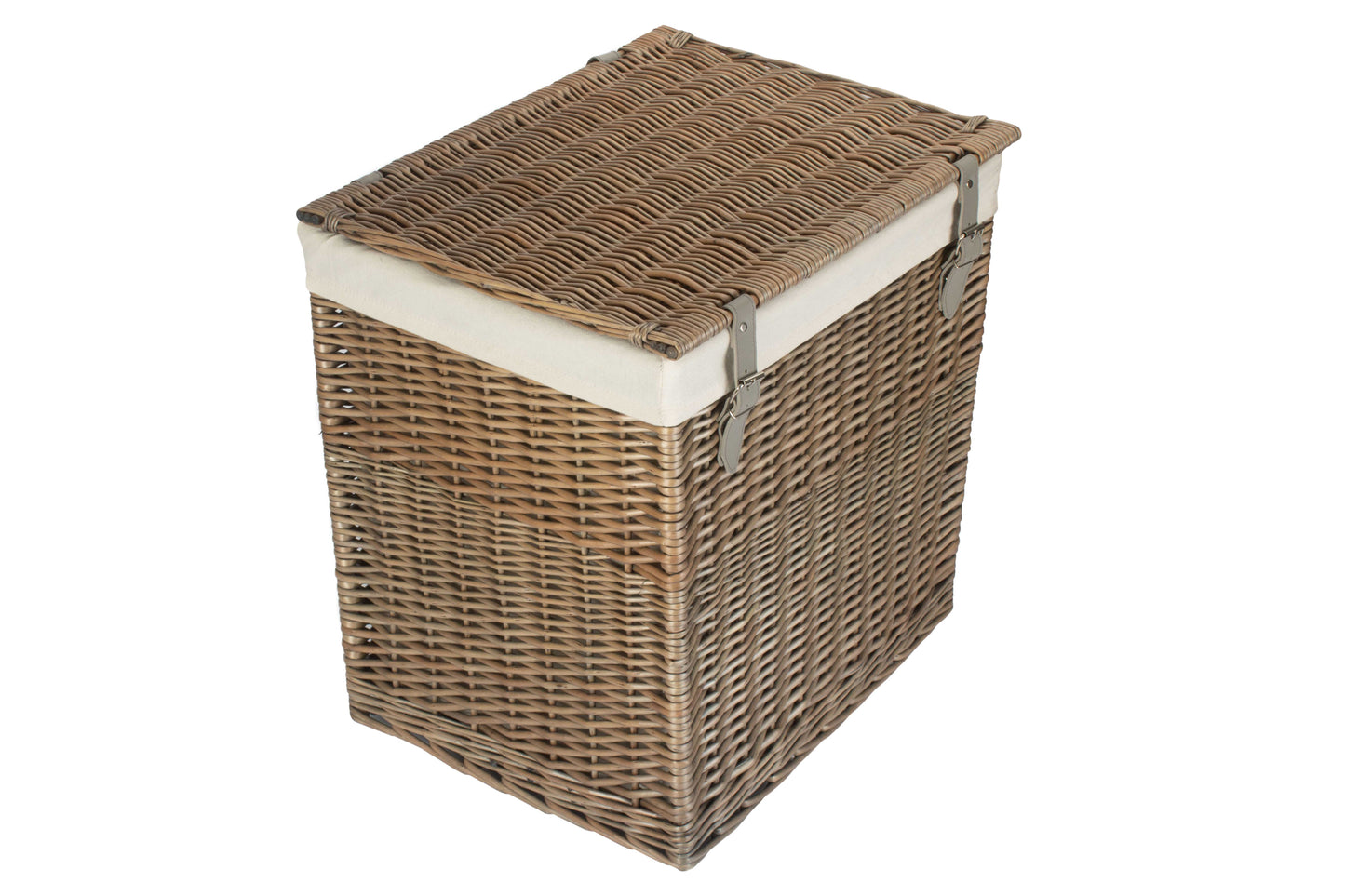 SIZE 2 - BOUTIQUE ANTIQUE WASH STORAGE LAUNDRY HAMPER with LINING