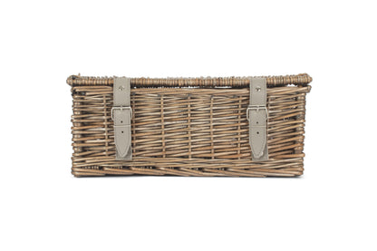 14 inch EMPTY WICKER HAMPER BASKET - ANTIQUE WASH - UNLINED