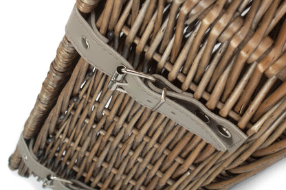 14 inch EMPTY WICKER HAMPER BASKET - ANTIQUE WASH - UNLINED