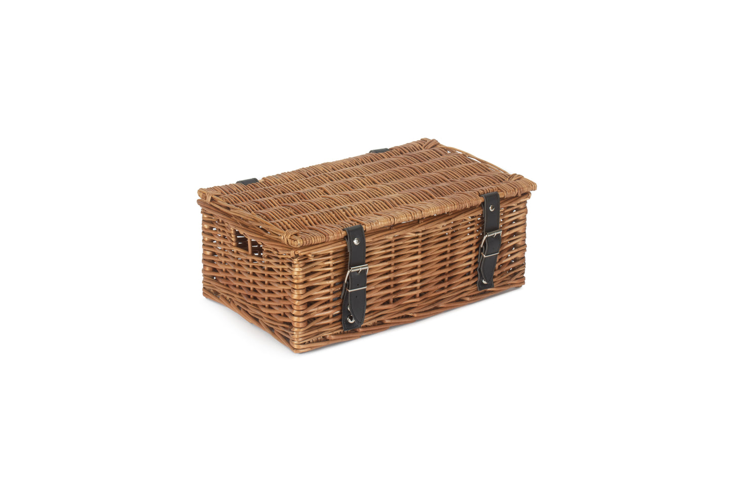 14 inch EMPTY WICKER HAMPER BASKET - DOUBLE STEAMED - UNLINED