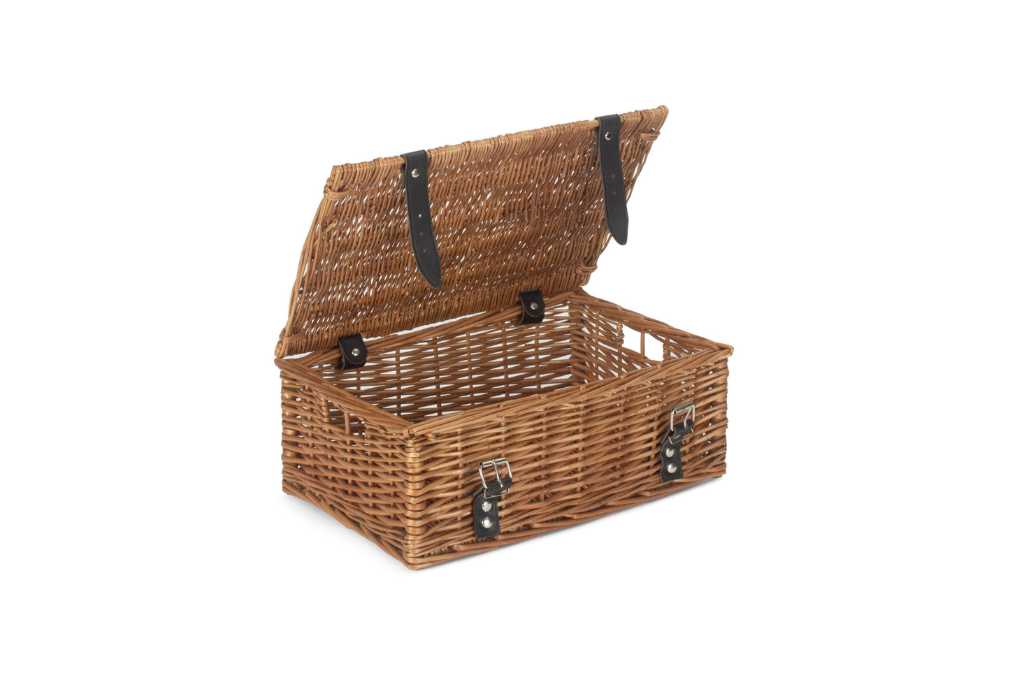 14 inch EMPTY WICKER HAMPER BASKET - DOUBLE STEAMED - UNLINED