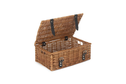 14 inch EMPTY WICKER HAMPER BASKET - DOUBLE STEAMED - UNLINED