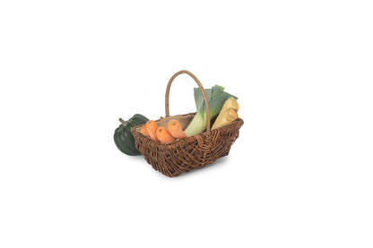 SMALL RECTANGULAR UNPEELED WILLOW GARDEN TRUG with HESSIAN LINING