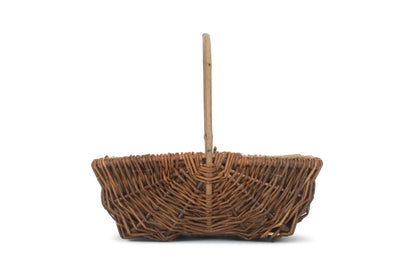 MEDIUM RECTANGULAR UNPEELED WILLOW GARDEN TRUG with HESSIAN LINING