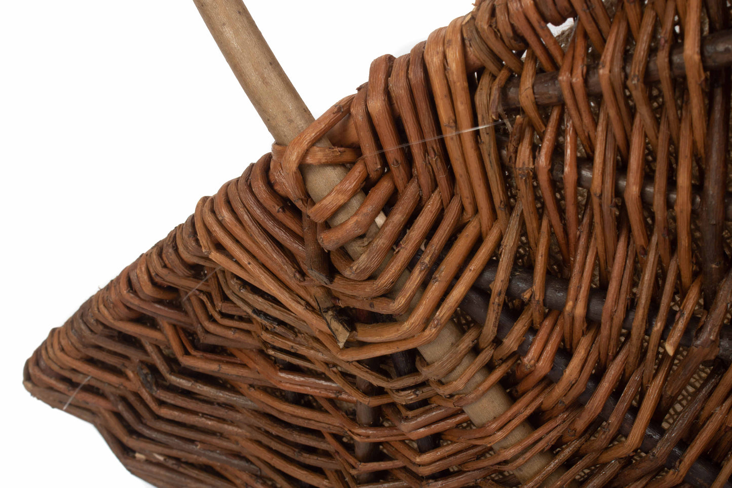 LARGE RECTANGULAR UNPEELED WILLOW GARDEN TRUG with HESSIAN LINING