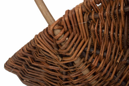 LARGE RECTANGULAR UNPEELED WILLOW GARDEN TRUG with HESSIAN LINING