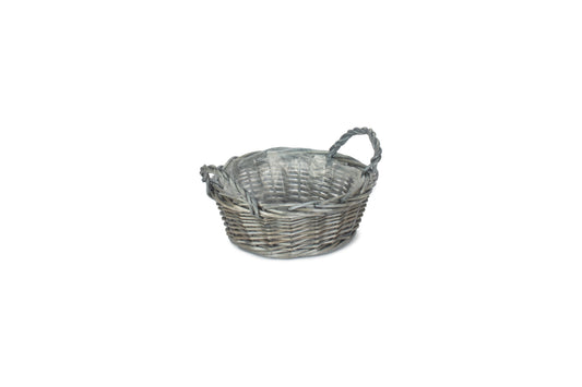 SMALL ROUND ANTIQUE WASH DISPLAY TRAY with PLASTIC LINING