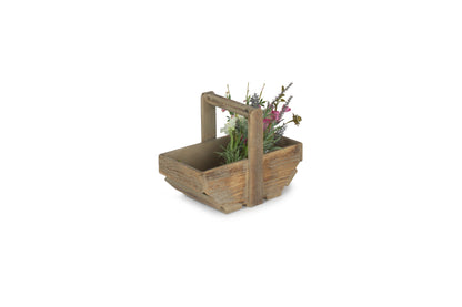 SMALL OAK EFFECT WOODEN TRUG