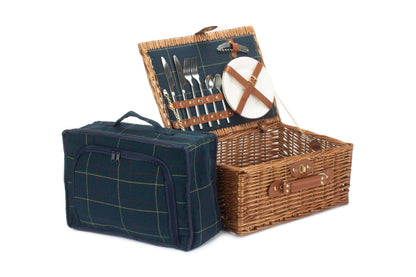 2 PERSON BLUE TWEED HAMPER