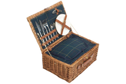 2 PERSON BLUE TWEED HAMPER