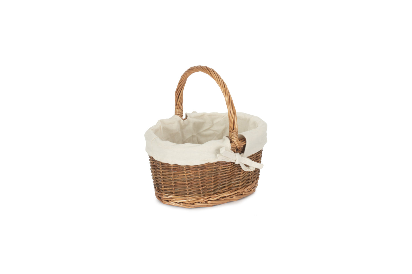 CHILD'S COUNTRY OVAL SHOPPER with WHITE LINING