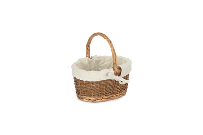 CHILD'S COUNTRY OVAL SHOPPER with WHITE LINING