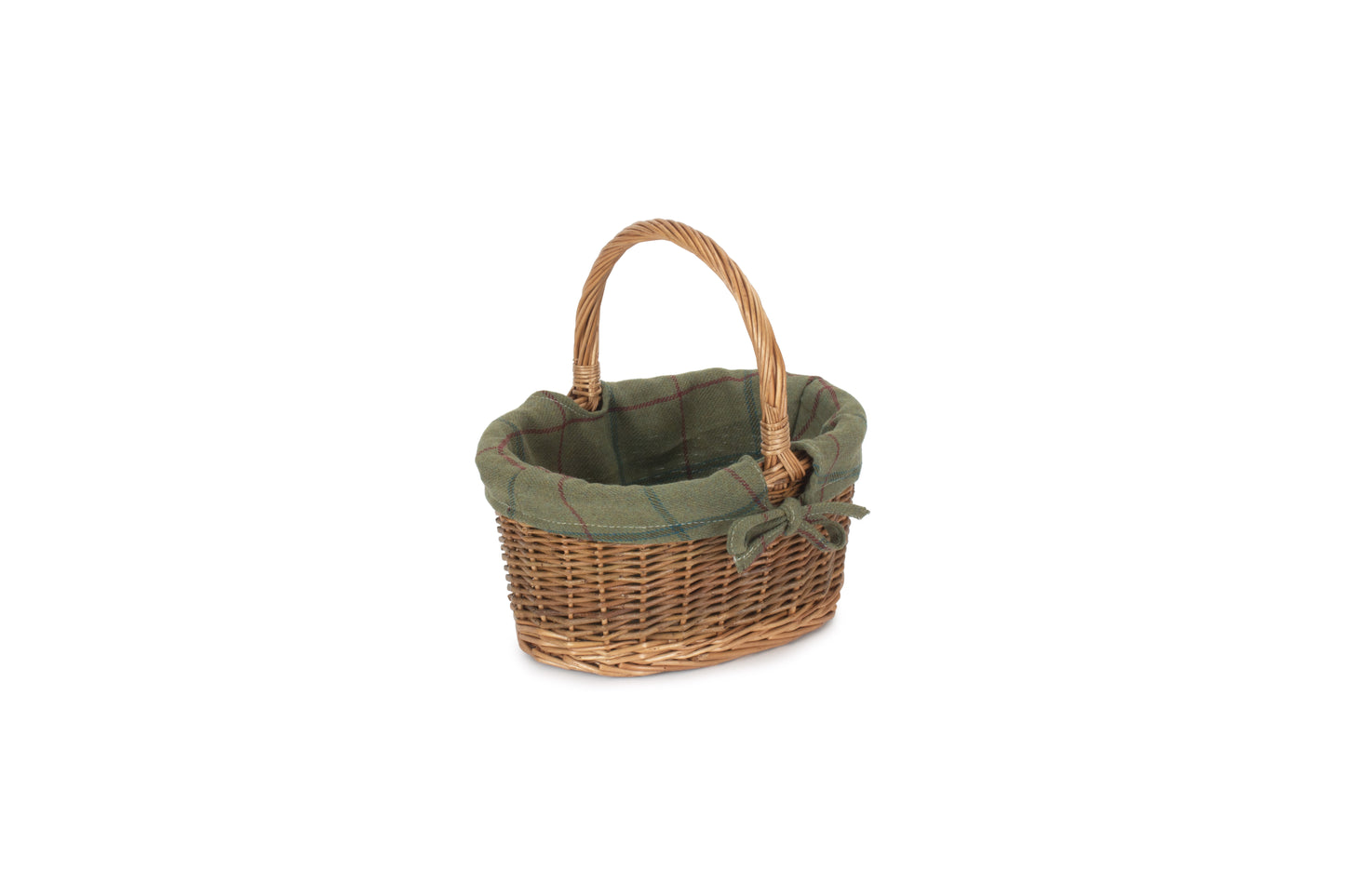 CHILD'S COUNTRY OVAL SHOPPER with GREEN TWEED LINING
