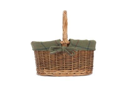 CHILD'S COUNTRY OVAL SHOPPER with GREEN TWEED LINING