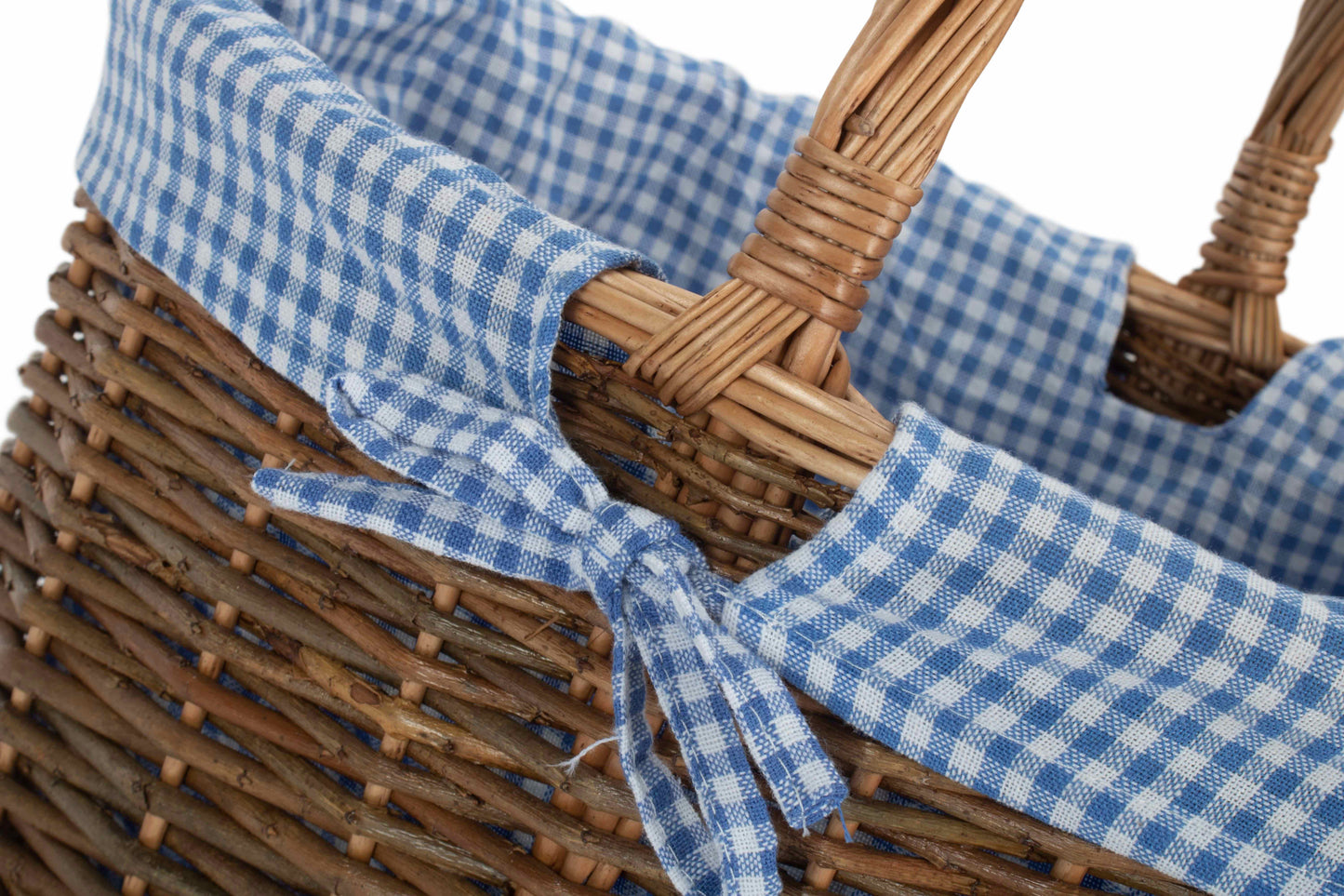 COUNTRY OVAL SHOPPER with BLUE & WHITE CHECKED LINING