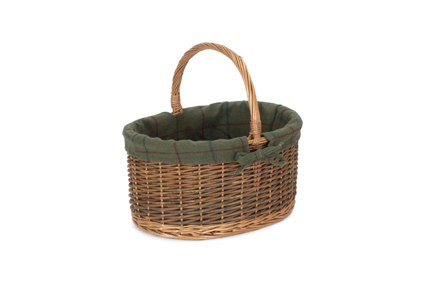COUNTRY OVAL SHOPPER with GREEN TWEED LINING