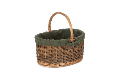 COUNTRY OVAL SHOPPER with GREEN TWEED LINING