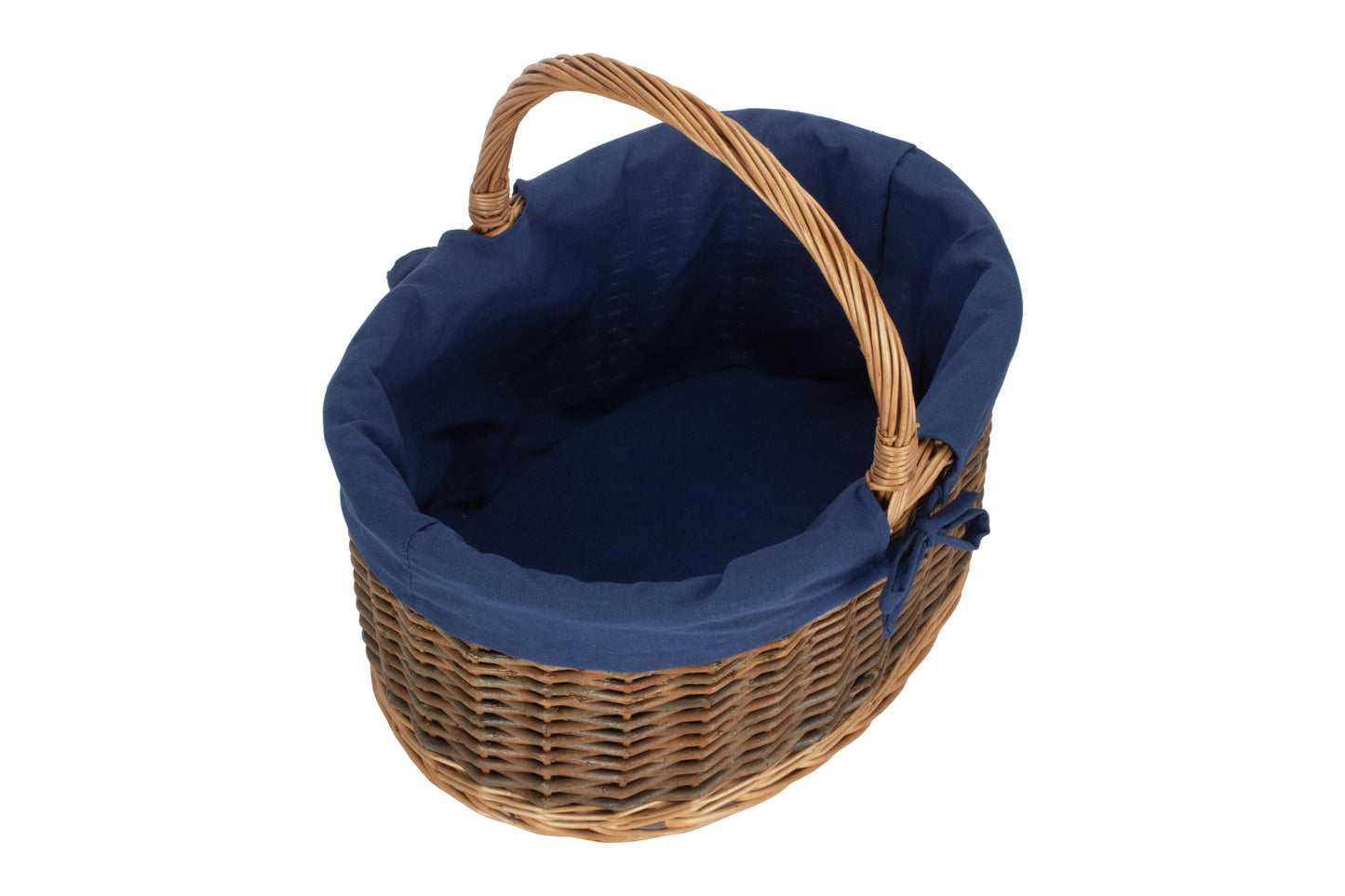 COUNTRY OVAL SHOPPER with NAVY BLUE LINING