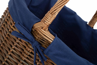 COUNTRY OVAL SHOPPER with NAVY BLUE LINING