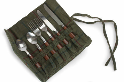 2 PERSON GREEN TWEED DOUBLE LIDDED HAMPER