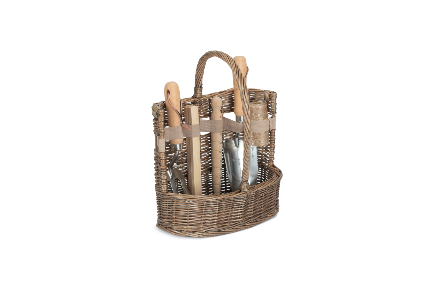 SMALL ANTIQUE WASH DELUXE GARDEN TOOL BASKET