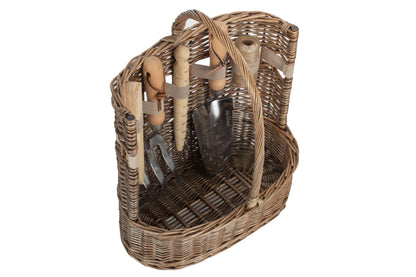 LARGE ANTIQUE WASH DELUXE GARDEN TOOL BASKET