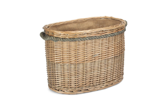 MEDIUM OVAL ROPE HANDLED LOG BASKET