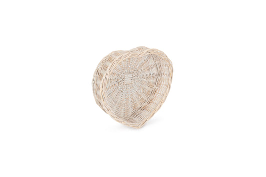MEDIUM WHITE WASH HEART SHAPED TRAY