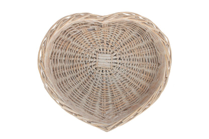 MEDIUM WHITE WASH HEART SHAPED TRAY
