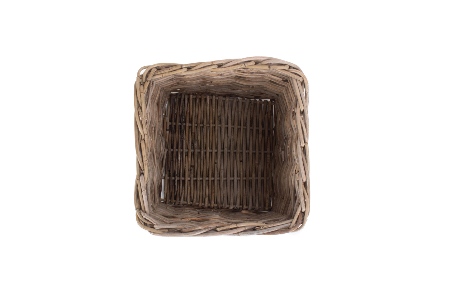 SQUARE RATTAN STORAGE BASKET