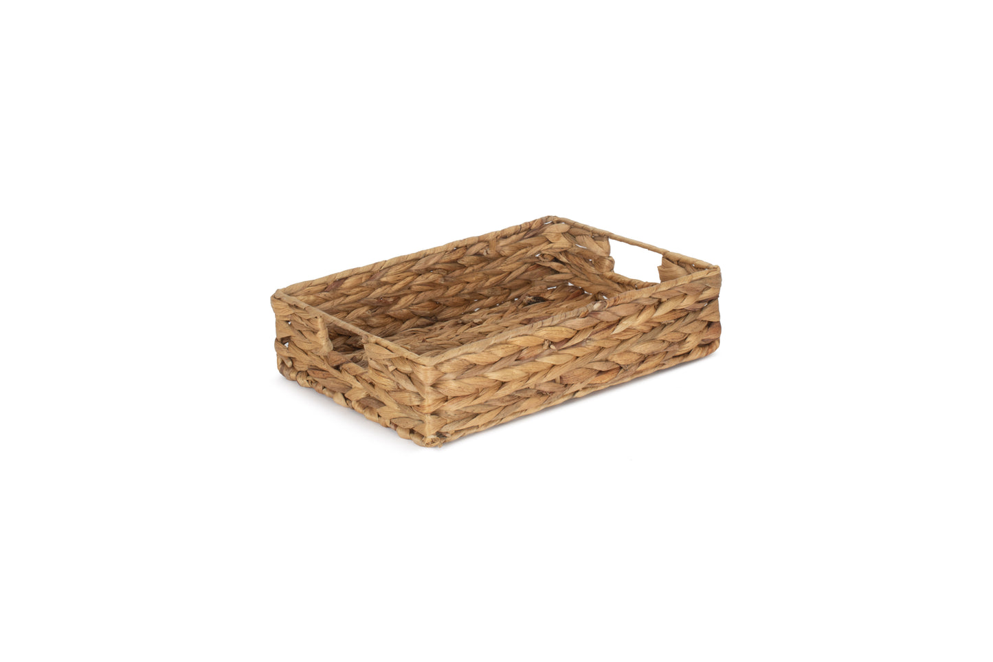 SMALL SHALLOW RECTANGULAR WATER HYACINTH STORAGE BASKET