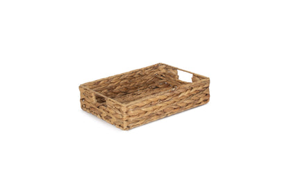 SMALL SHALLOW RECTANGULAR WATER HYACINTH STORAGE BASKET