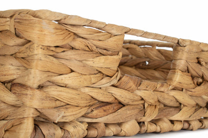 SMALL SHALLOW RECTANGULAR WATER HYACINTH STORAGE BASKET